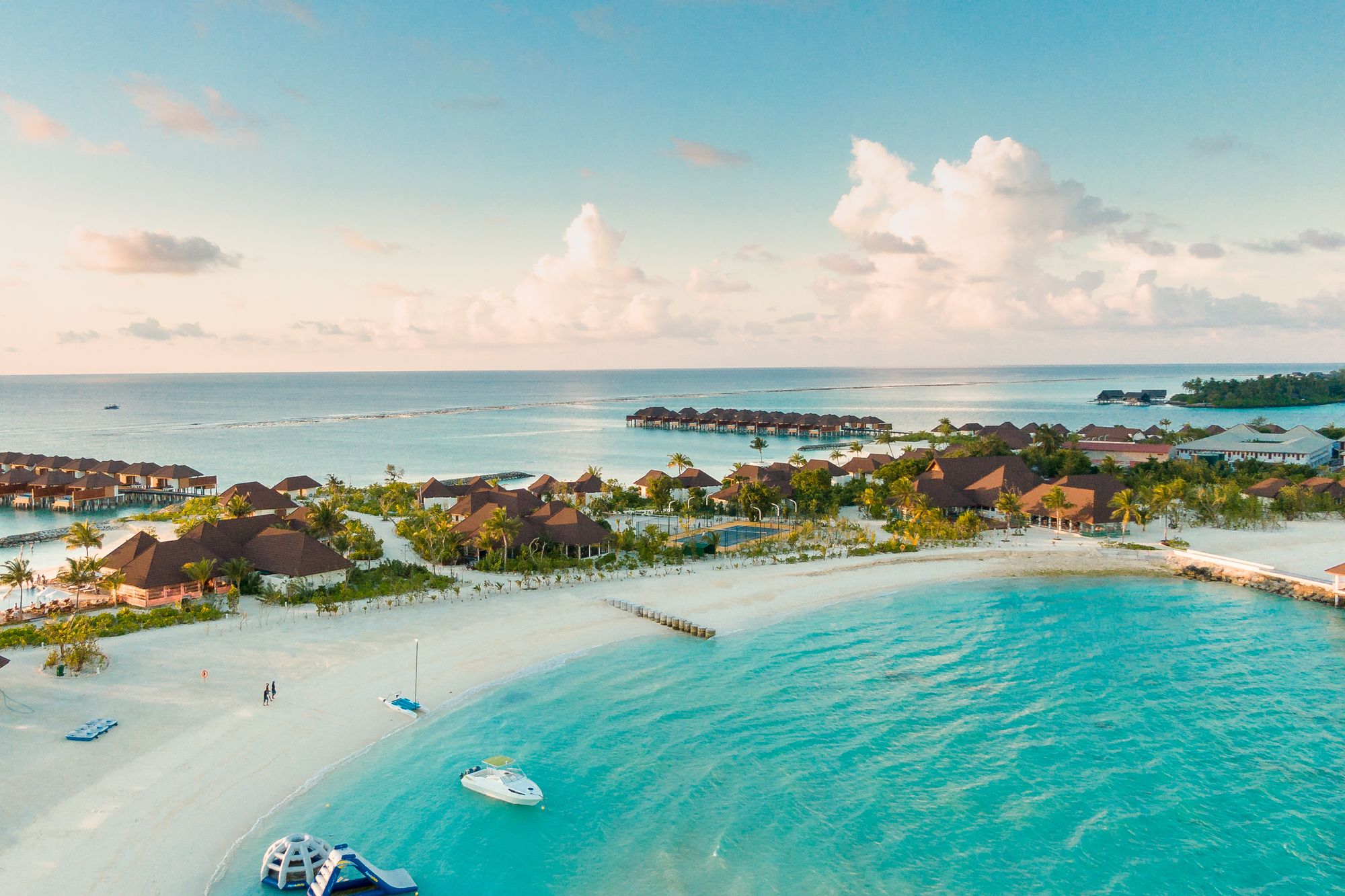 Tropical beach and clear blue water